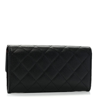 Chanel Caviar Quilted Large Gusset Flap Wallet Black 3 of 8