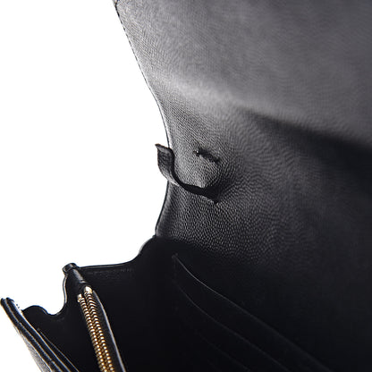 Saint Laurent Grain De Poudre Matelasse Chevron Monogram Chain Wallet Black 7 of 14