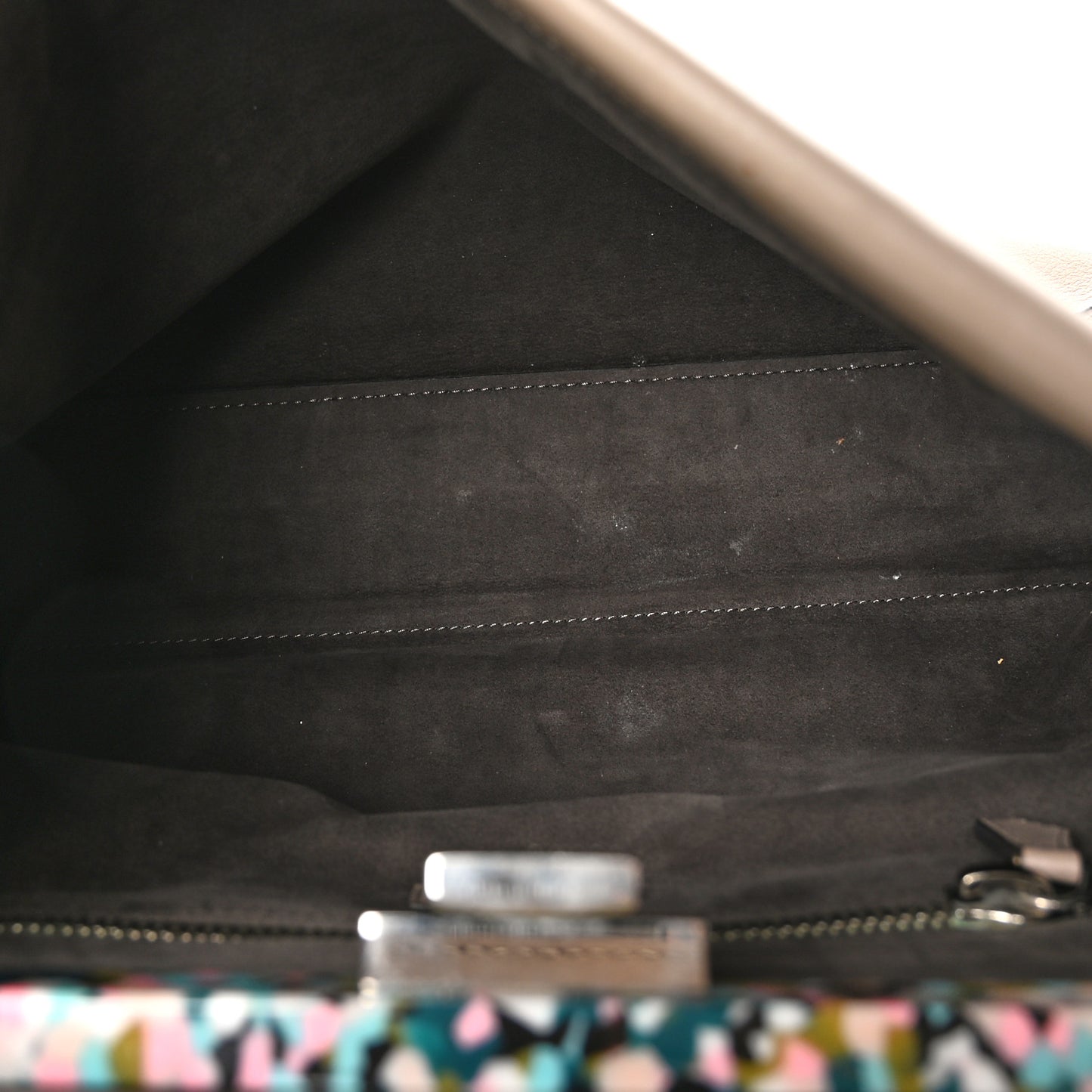 Vitello Seta Plexiglass Granite Large Peekaboo Iconic Satchel Tortora