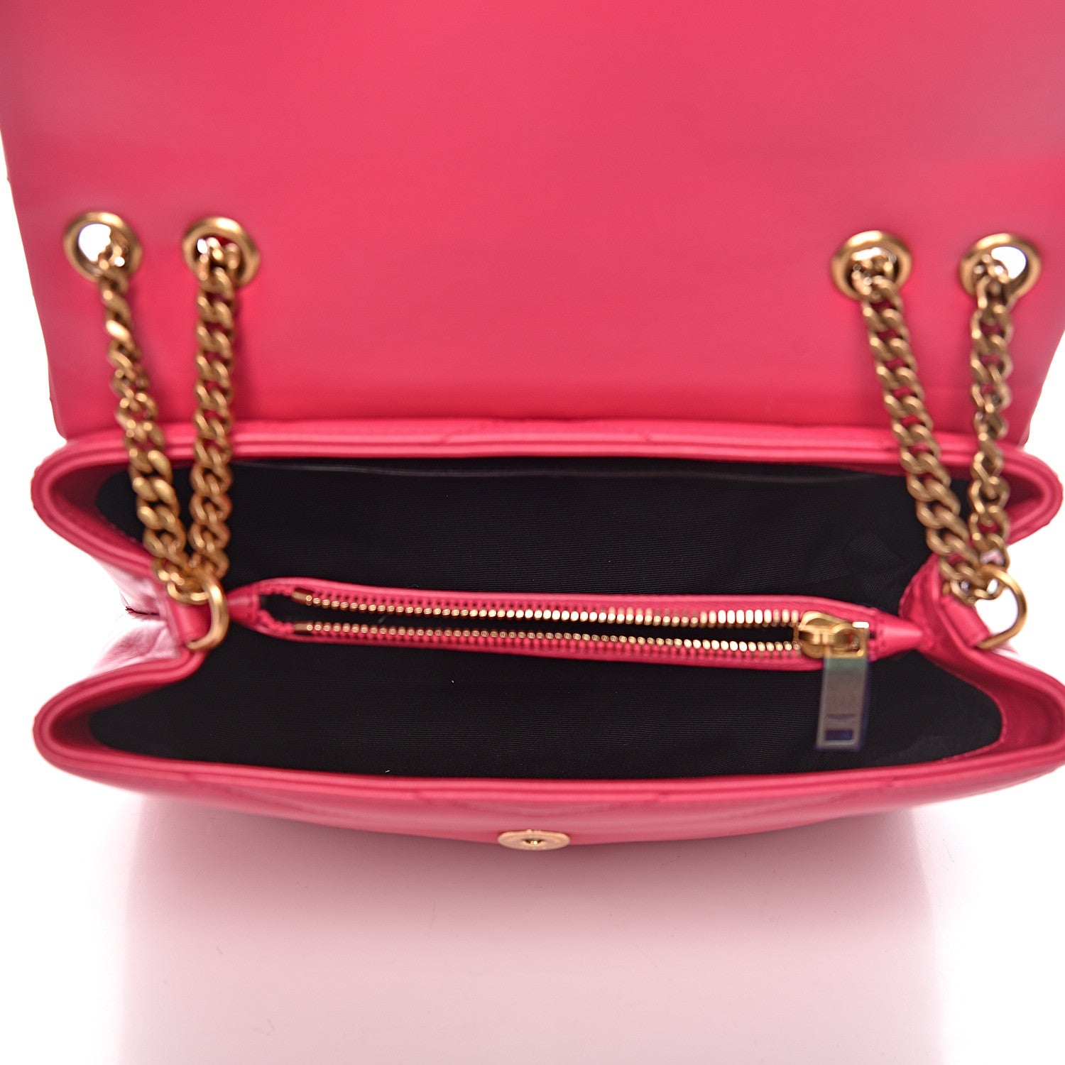Saint Laurent Calfskin Y Quilted Monogram Small Loulou Chain Satchel Fresh Fuxia 5 of 11