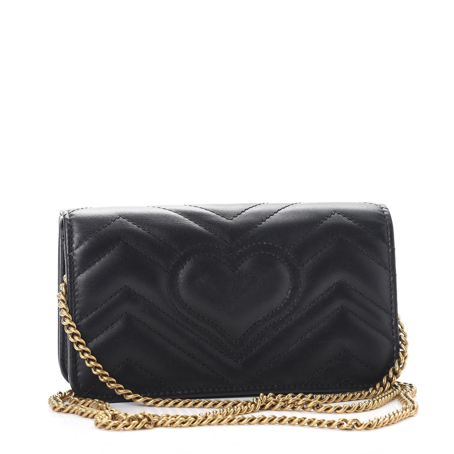Calfskin Matelasse Mini Animal Studs GG Marmont Bag Black