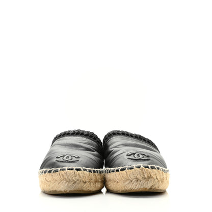 Chanel Lambskin CC Espadrille Mules 36 Black 2 of 8