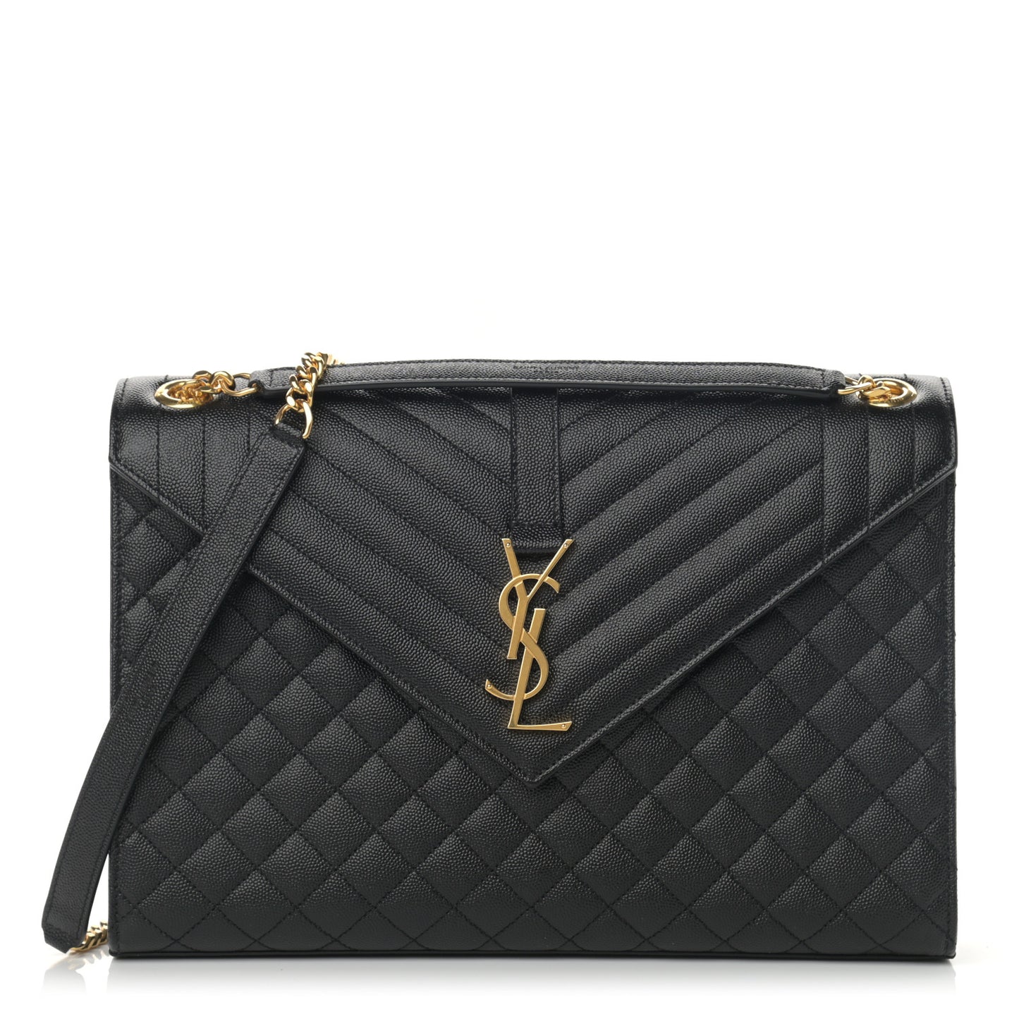 Grain De Poudre Textured Mixed Matelasse Large Triquilt Monogram Satchel Black