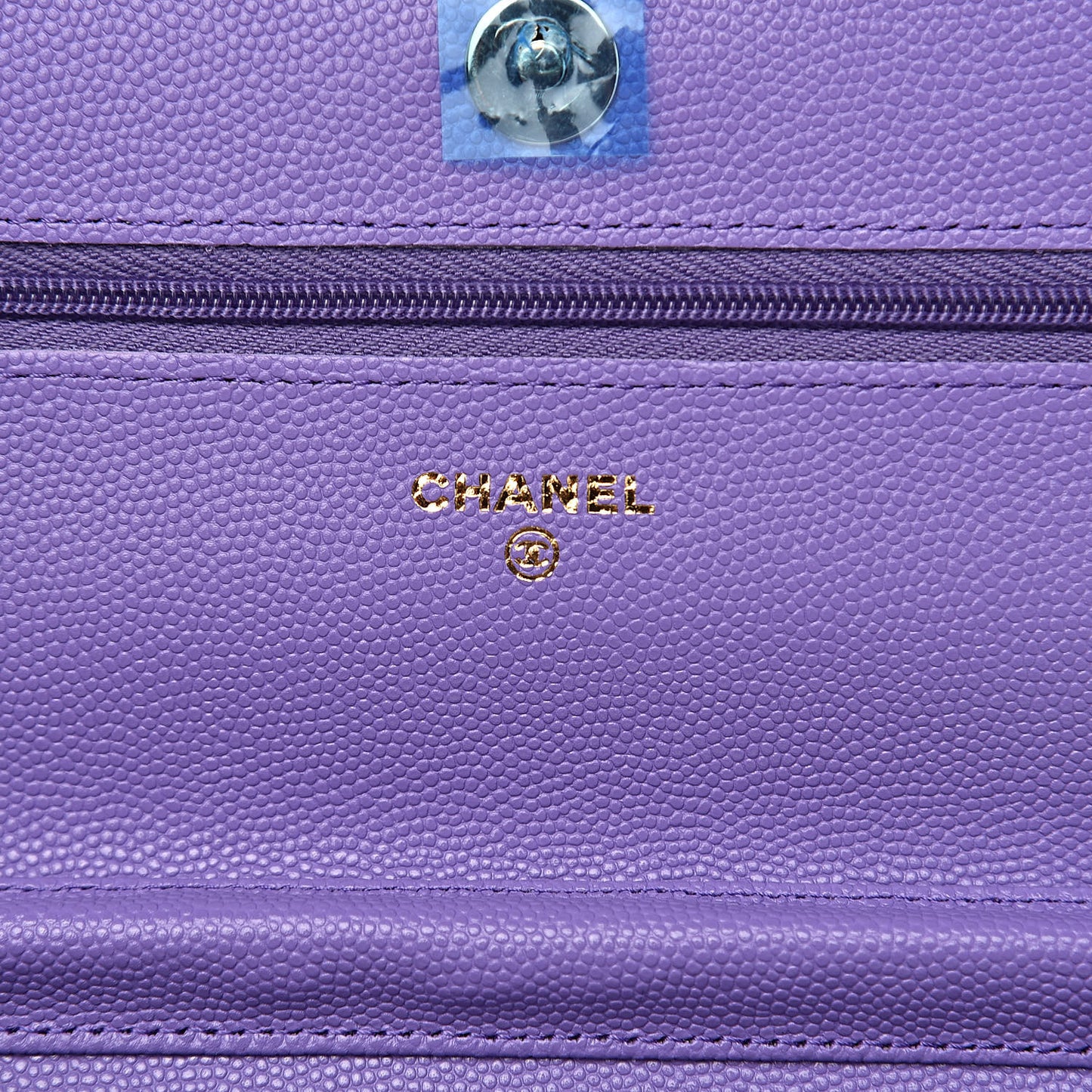 Caviar Quilted Wallet On Chain WOC Purple
