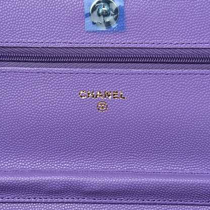 Chanel Caviar Quilted Wallet On Chain WOC Purple 5 of 12