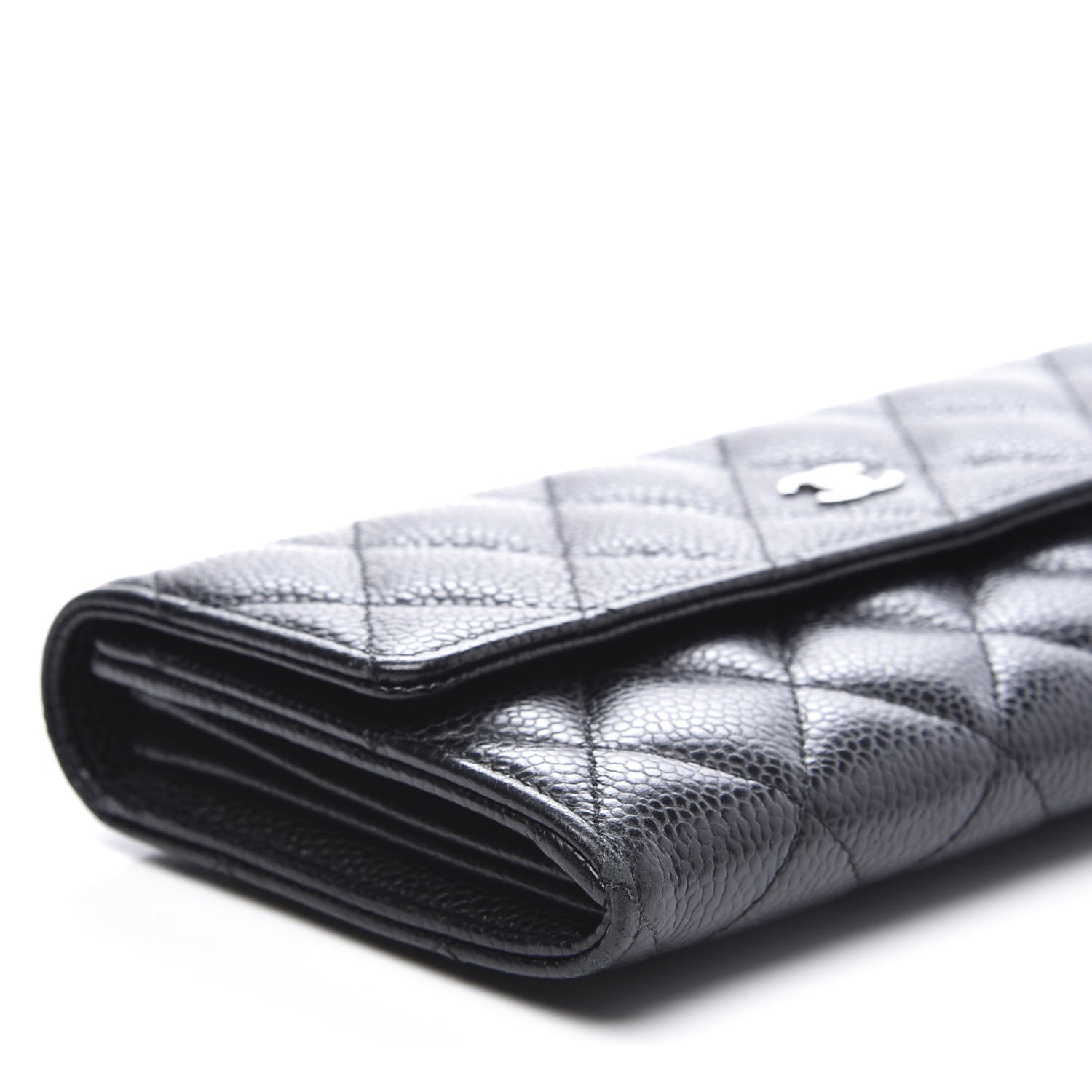 Chanel Caviar Quilted Large Gusset Flap Wallet Black 7 of 9