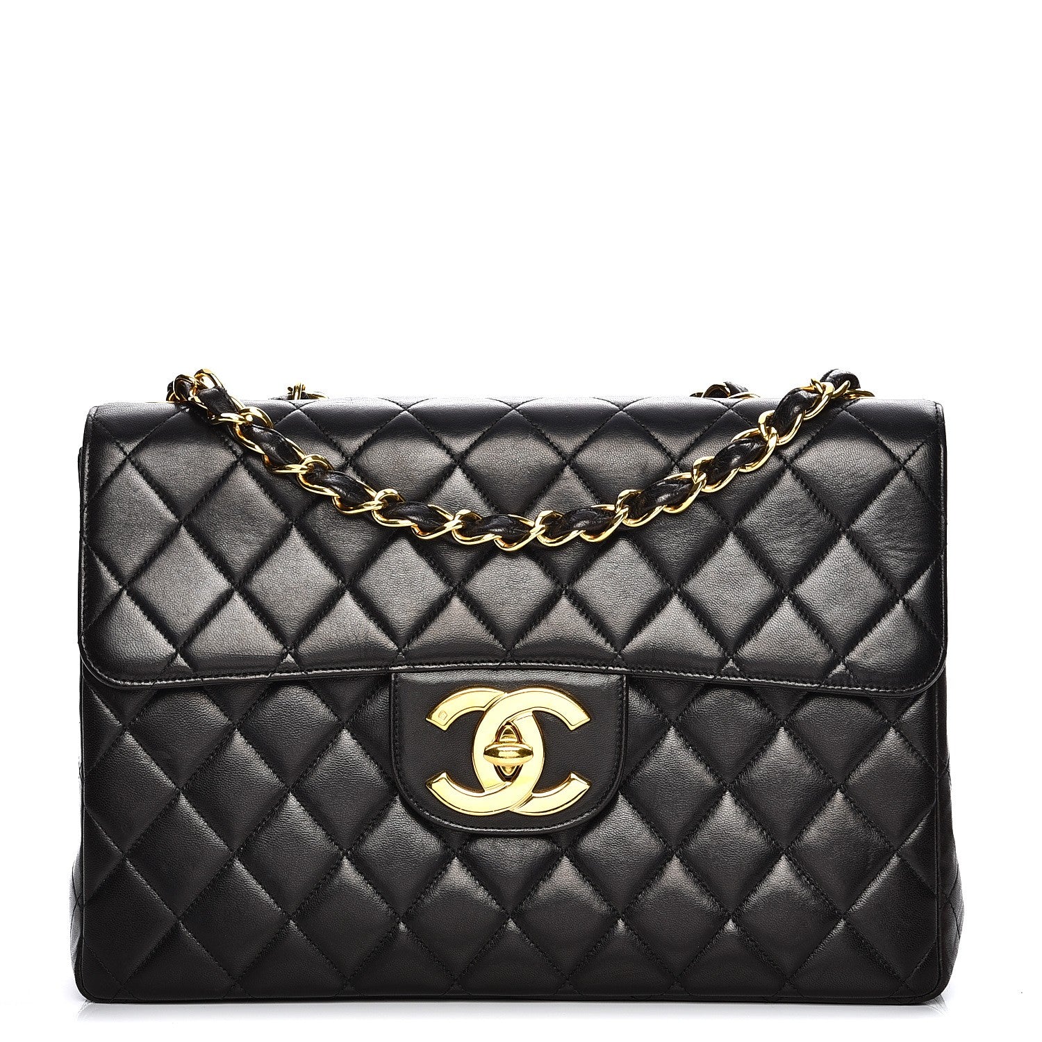 Chanel Lambskin Quilted Jumbo Single Flap Black 1 of 10