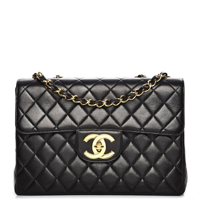 Chanel Lambskin Quilted Jumbo Single Flap Black 1 of 10
