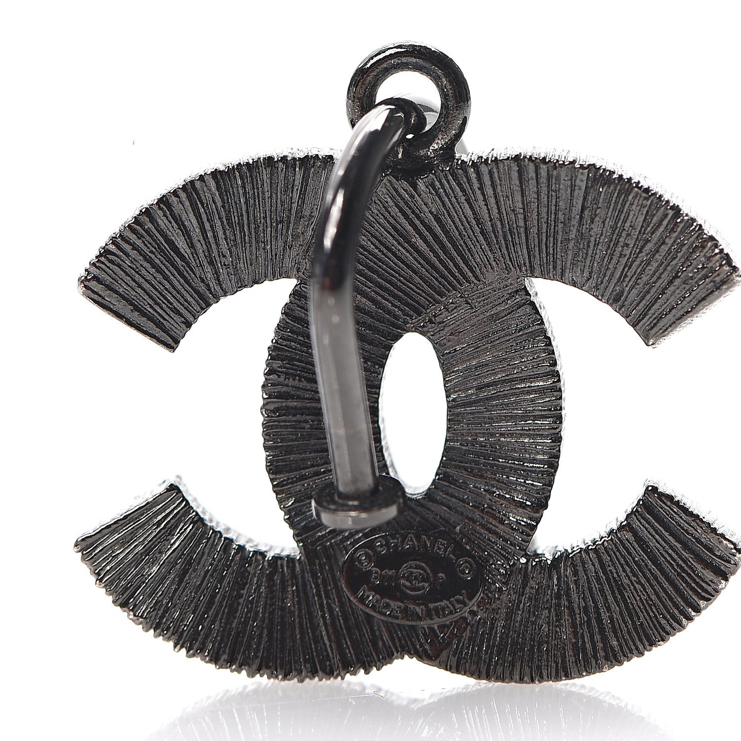 Pearl CC Earrings Ruthenium