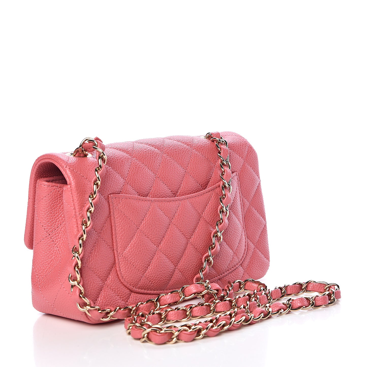 Caviar Quilted Mini Rectangular Flap Pink