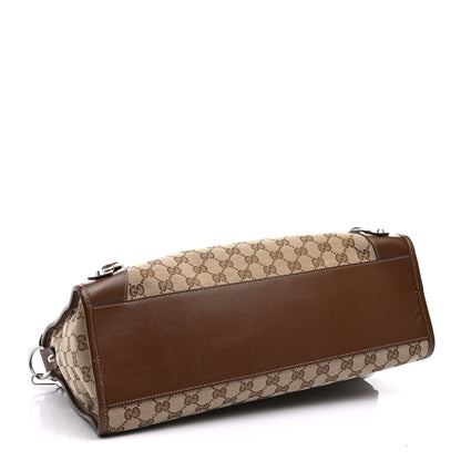 Balenciaga X GUCCI GG Monogram Azalea Calfskin Neo Classic Silver Hardware Medium City Beige Ebony Brown Sugar 4 of 10