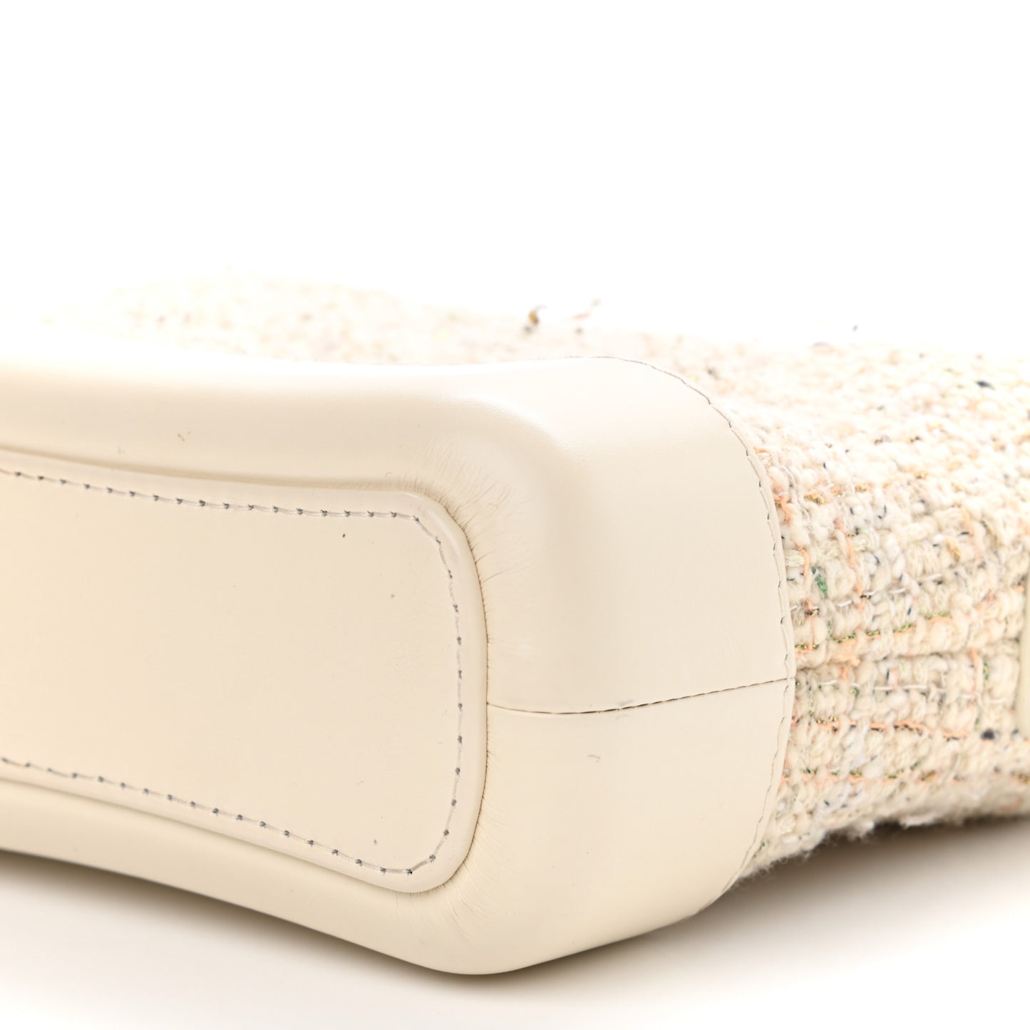 Tweed Calfskin Quilted Small Gabrielle Hobo Beige Ivory