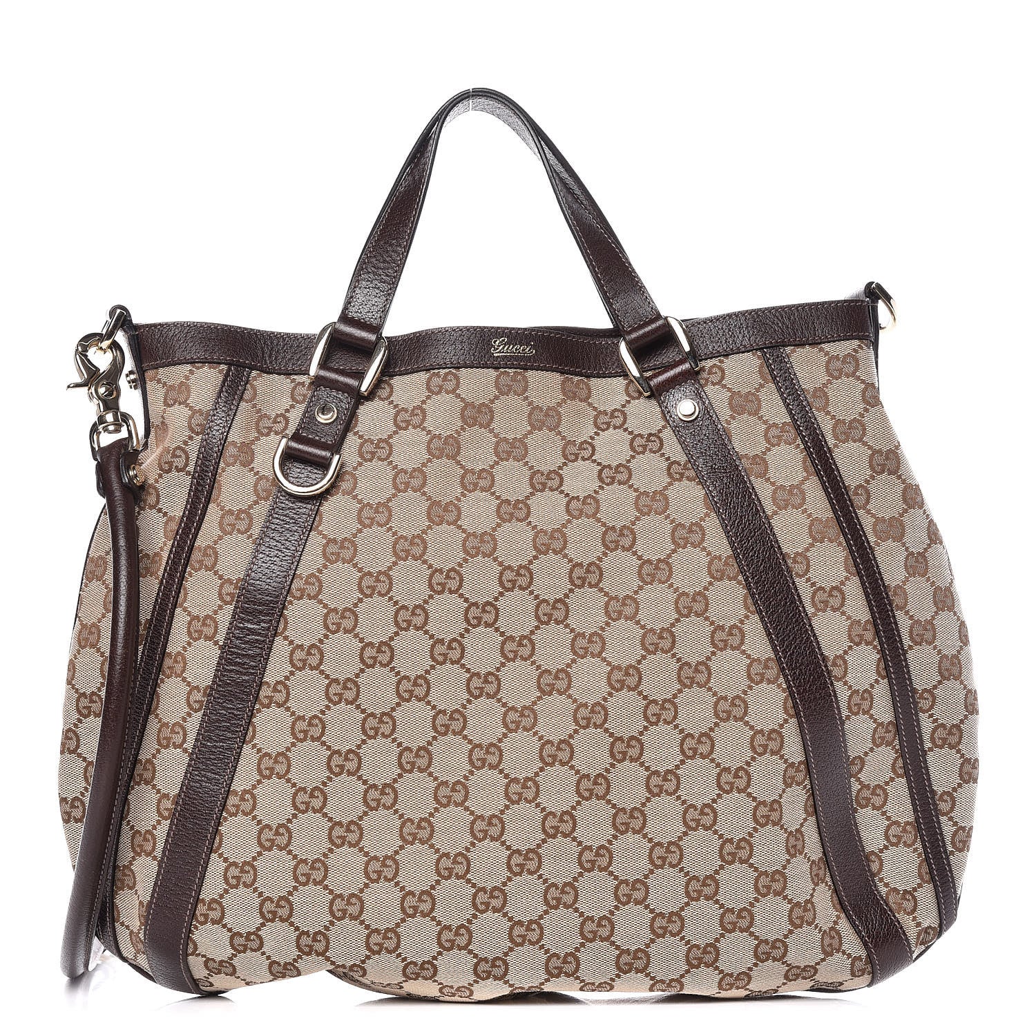 Gucci Monogram Medium Abbey Convertible Tote Dark Brown 1 of 9