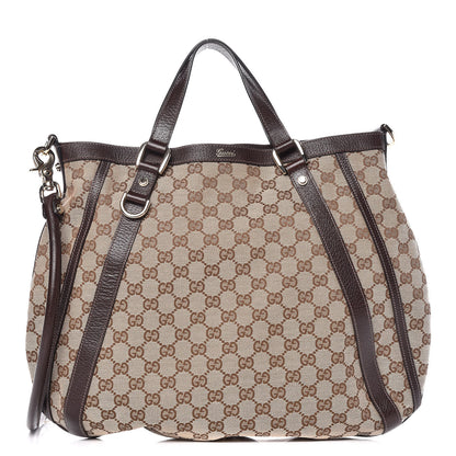 Gucci Monogram Medium Abbey Convertible Tote Dark Brown 1 of 9