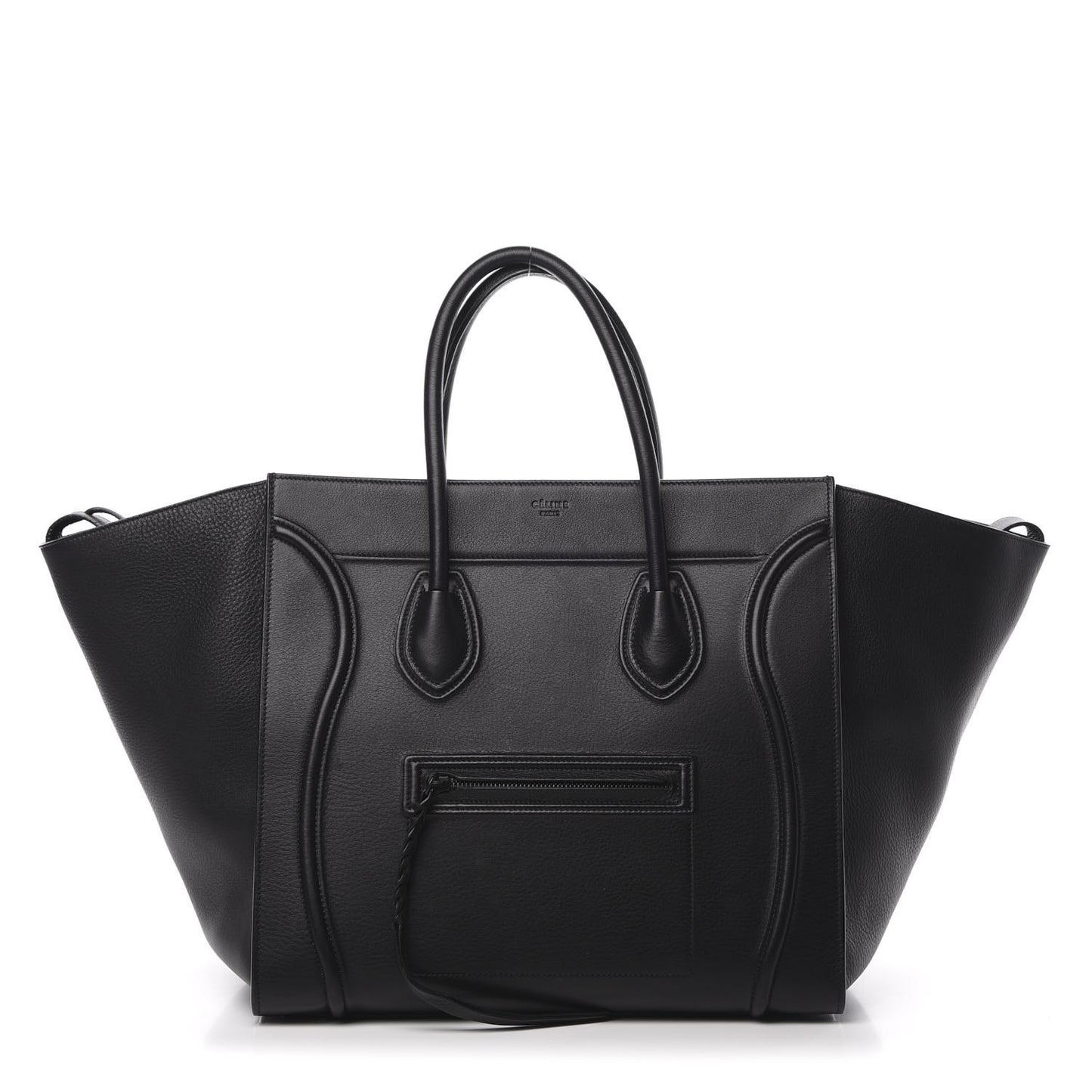 Supple Calfskin Large Phantom Luggage Black