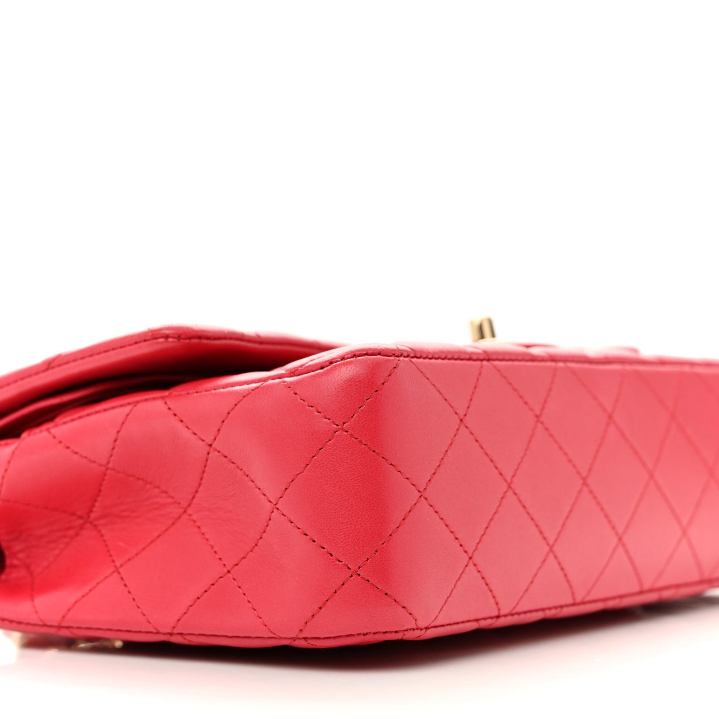 Lambskin Quilted Medium Double Flap Dark Pink