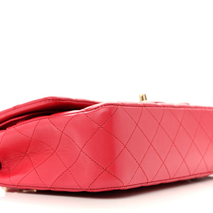 Chanel Lambskin Quilted Medium Double Flap Dark Pink 9 of 11