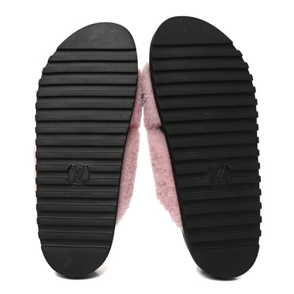Louis Vuitton Shearling Calfskin Paseo Flat Comfort Sandal 41 Pink 6 of 7
