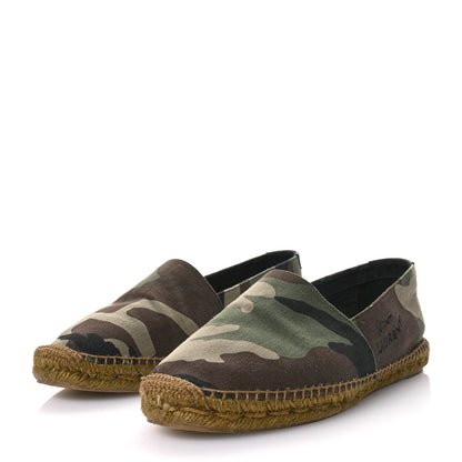 Saint Laurent Canvas Camouflage Espadrilles 42 Kaki Black 4 of 10
