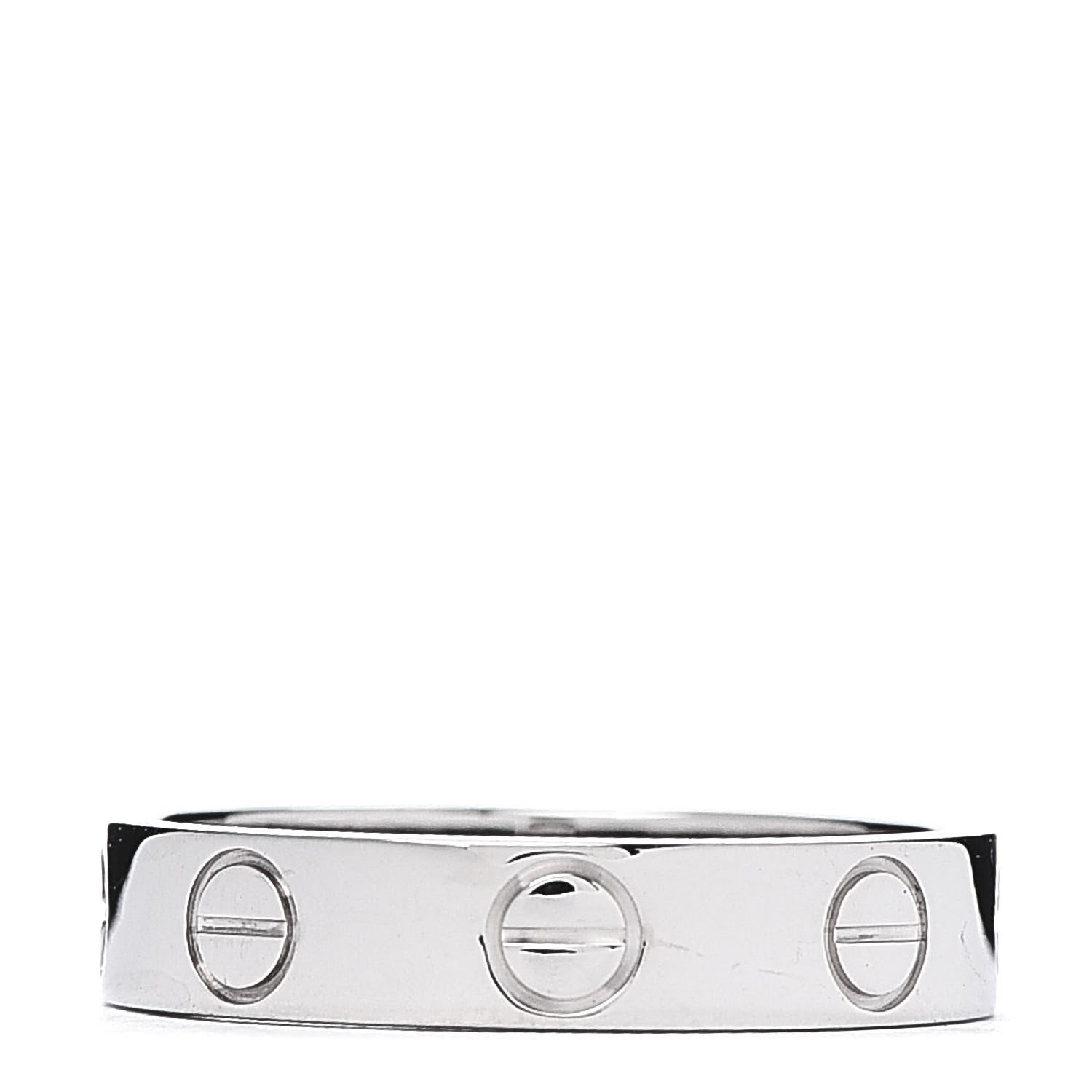 Cartier 18K White Gold 3.5mm LOVE Wedding Band Ring 46 3.75 1 of 4