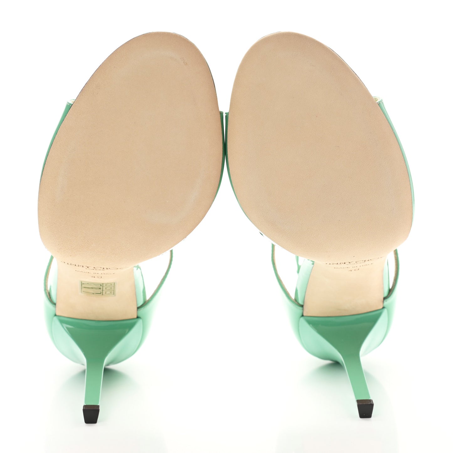 Patent Calfskin Lang Sandals 40 Peppermint