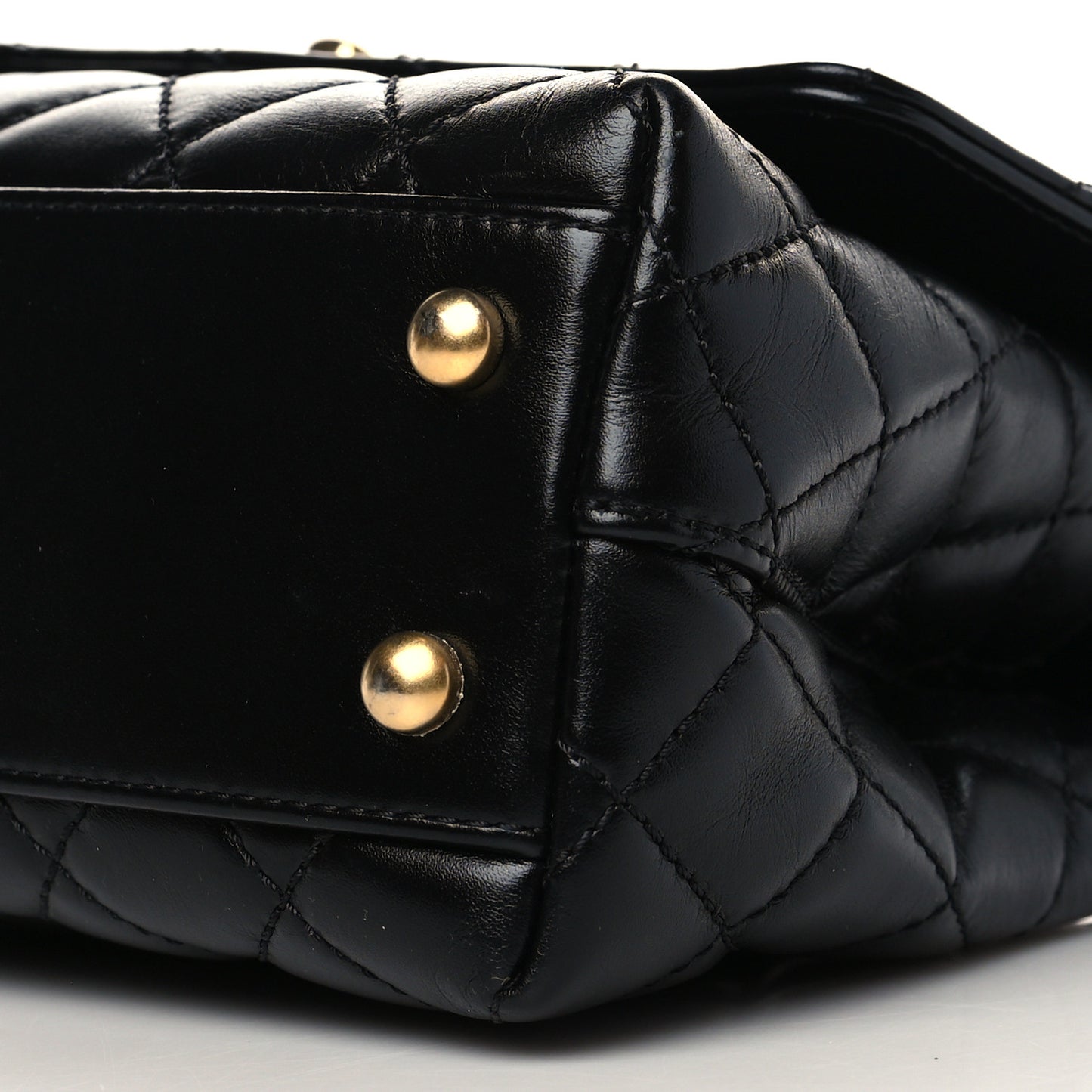 Calfskin Quilted Mini Coco Handle Flap Black