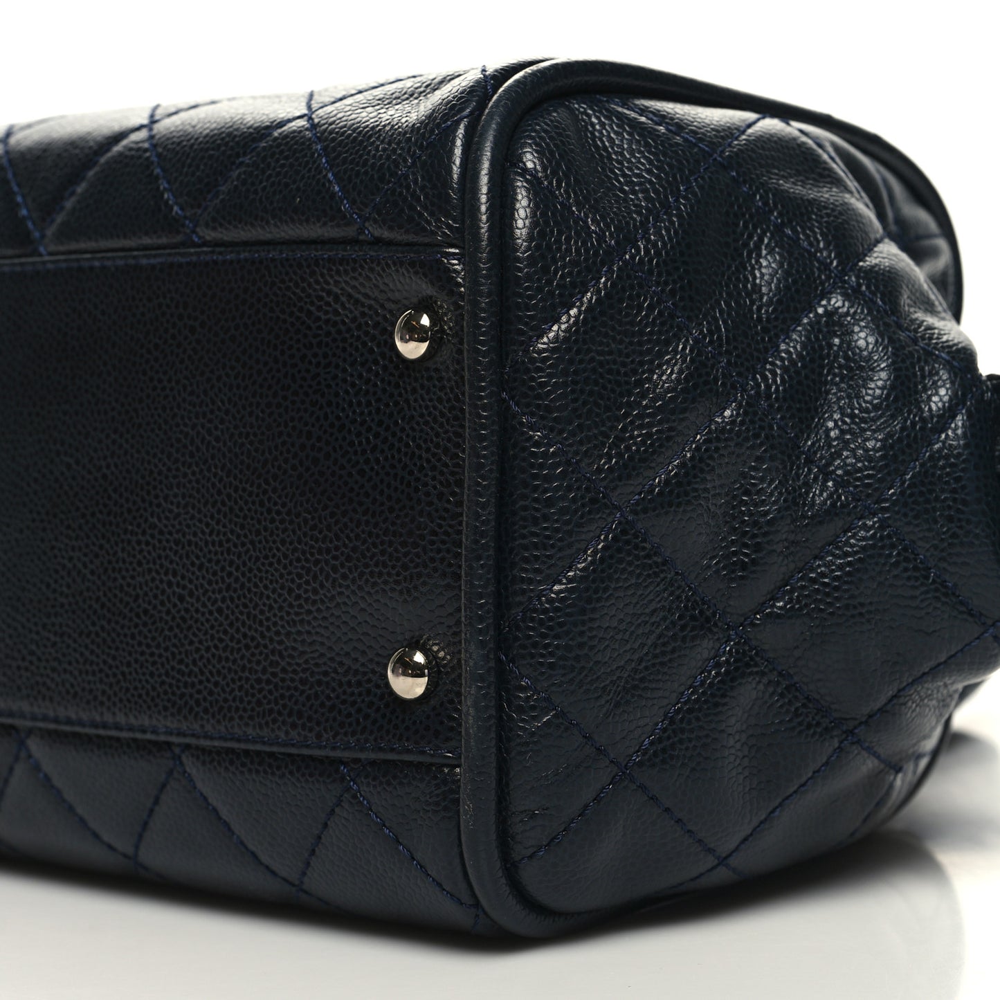 Caviar Quilted CC Timeless Bowler Navy