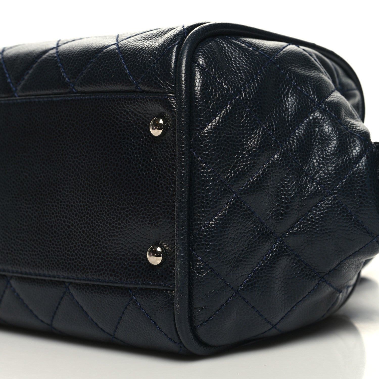 Chanel Caviar Quilted CC Timeless Bowler Navy 10 of 11