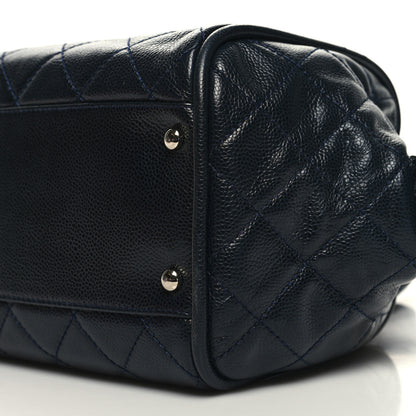 Chanel Caviar Quilted CC Timeless Bowler Navy 10 of 11