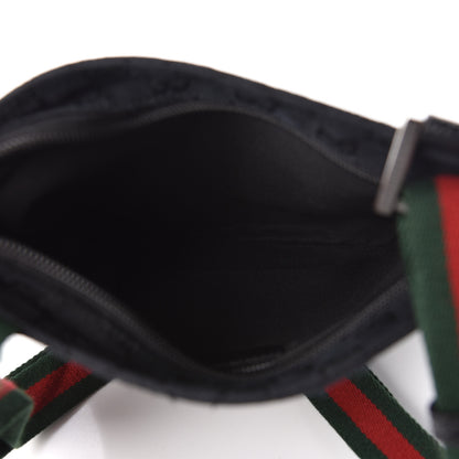 Gucci Monogram Web Small Flat Messenger Bag Black 7 of 11