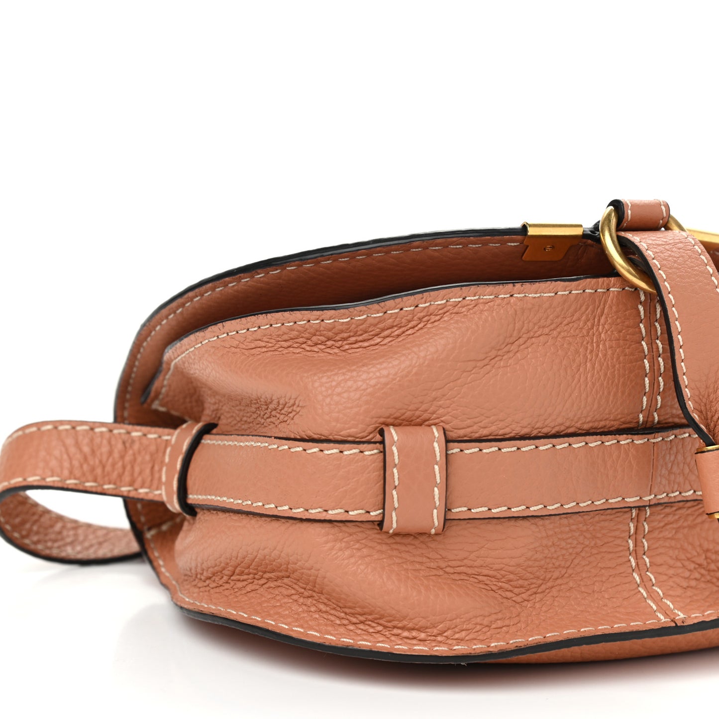 Calfskin Mini Marcie Round Crossbody Bag Peach Bloom