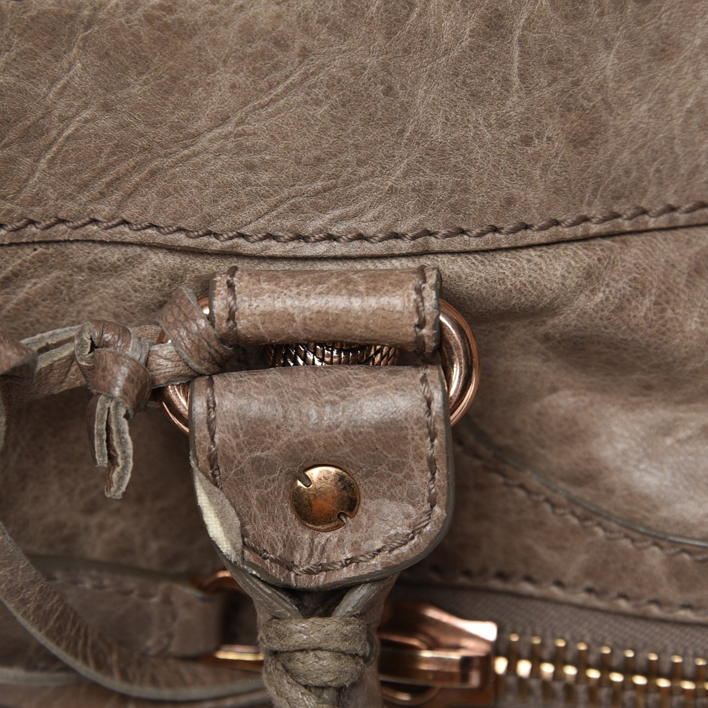 Agneau Giant 12 Rose Gold Hardware Work Gris Poivre