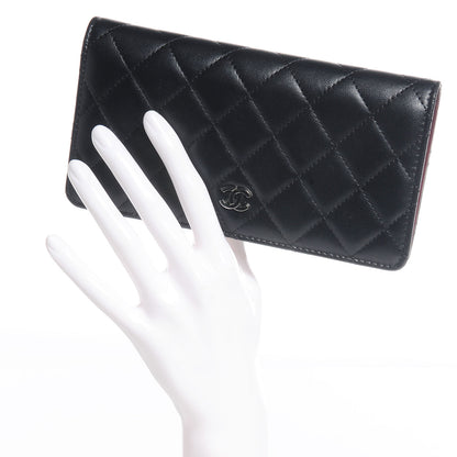 Chanel Lambskin Quilted Yen Wallet Black 2 of 9