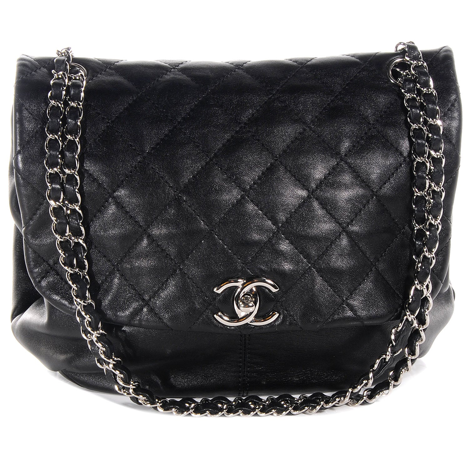 Chanel Lambskin Stitched Messenger Black 1 of 7