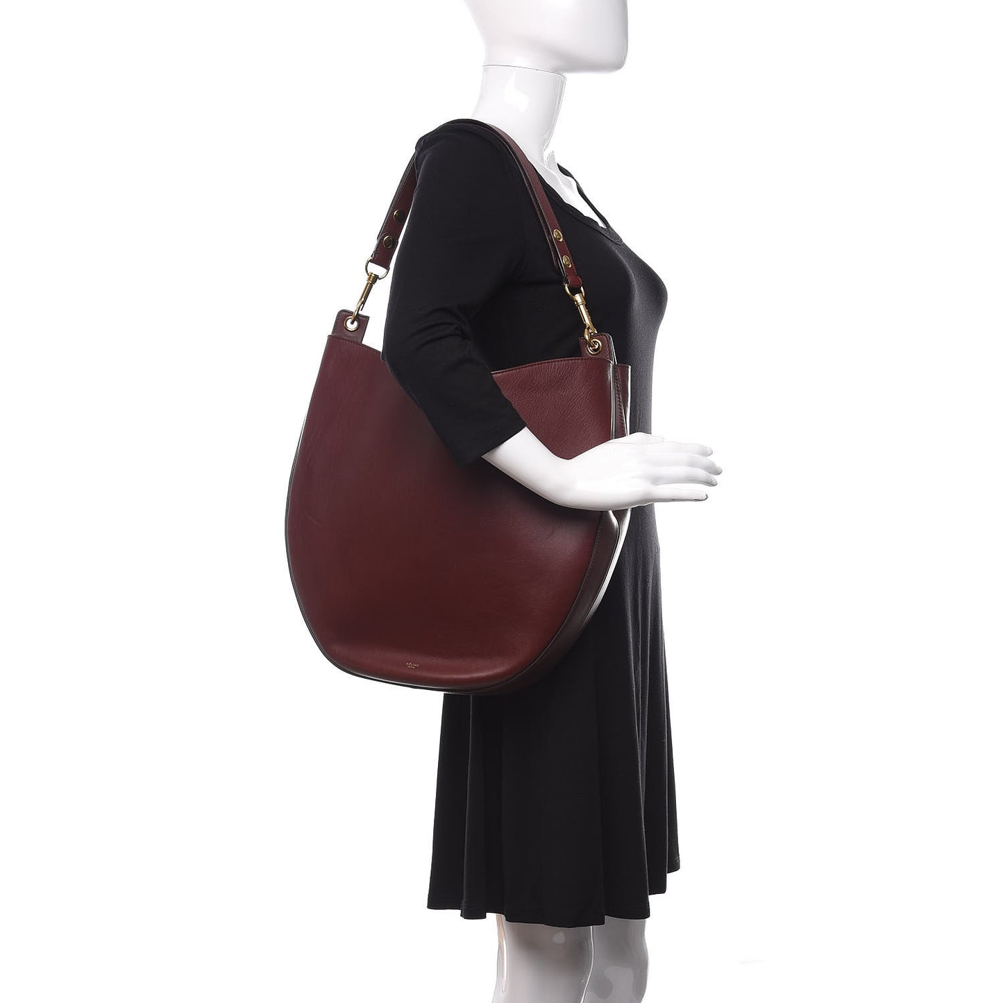 Smooth Calfskin Medium Hobo Burgundy