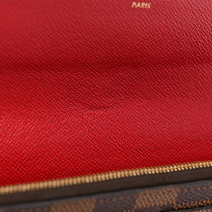 Louis Vuitton Damier Ebene Emilie Wallet Red 7 of 8
