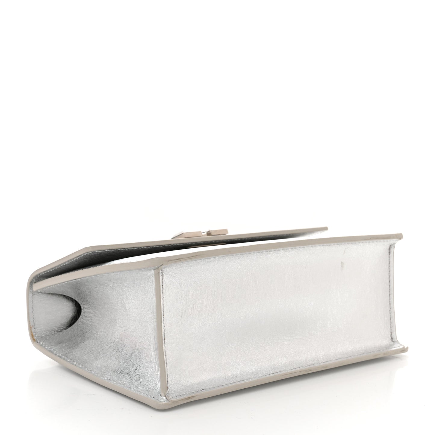 Metallic Calfskin Jitney 1.4 Shoulder Bag Silver