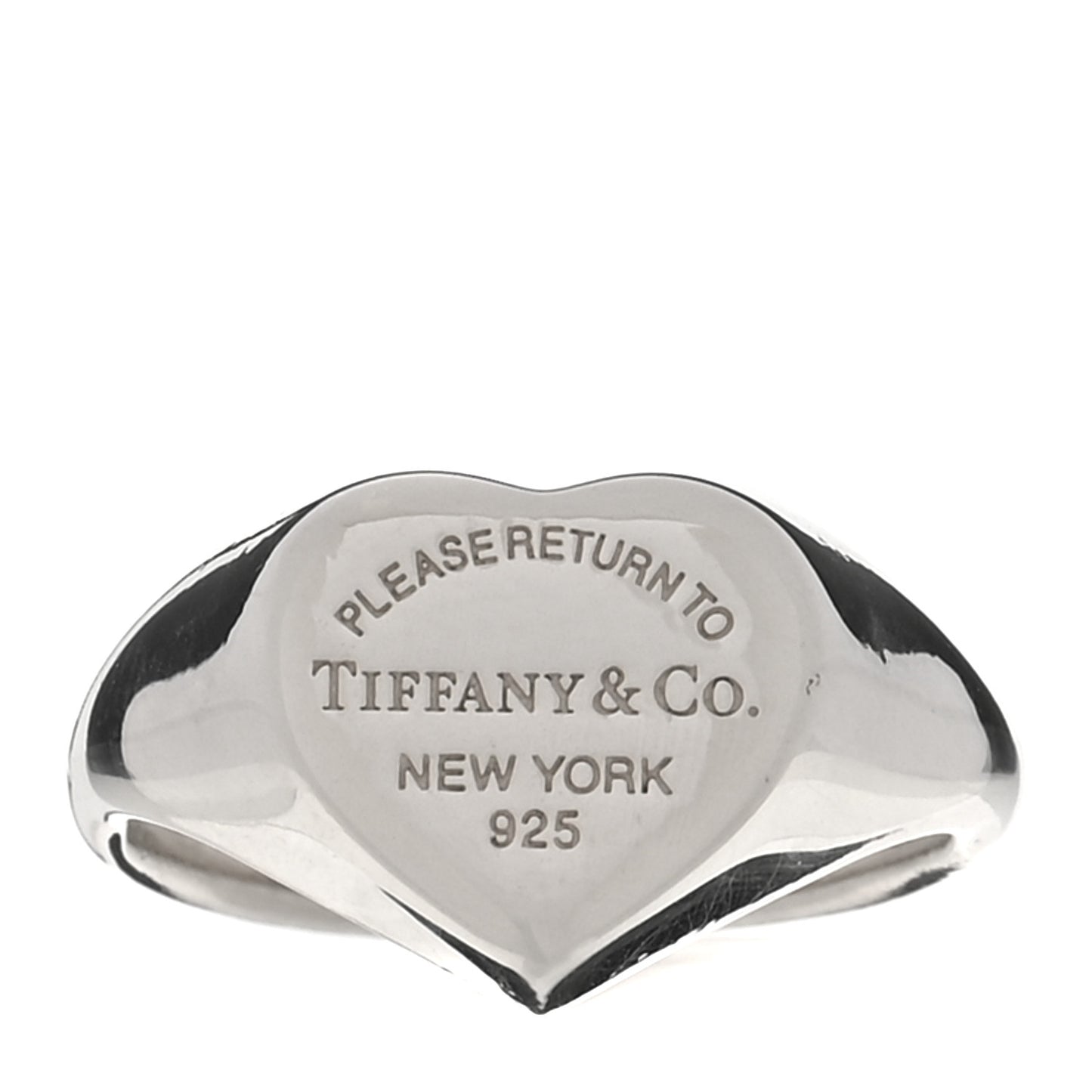 Sterling Silver Return to Tiffany Heart Signet Ring 50 5.5