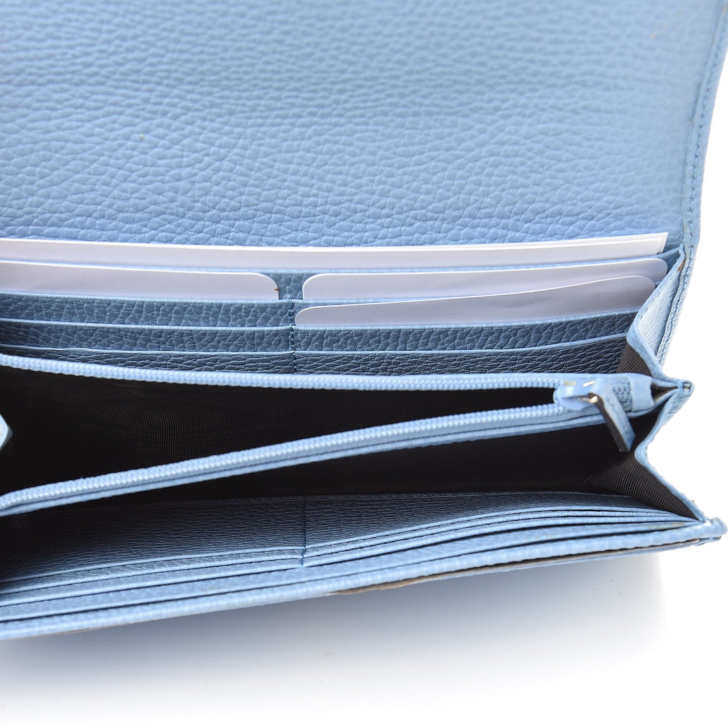 Dollar Calfskin Swing Continental Wallet Mineral Blue