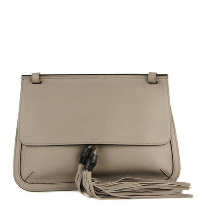 Gucci Cellarius Calfskin Medium Bamboo Daily Flap Shoulder Bag Storm Grey 1 of 7