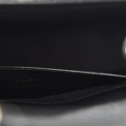 Saint Laurent Grain De Poudre Textured Mixed Matelasse Triquilt Medium Monogram Satchel Black 10 of 11