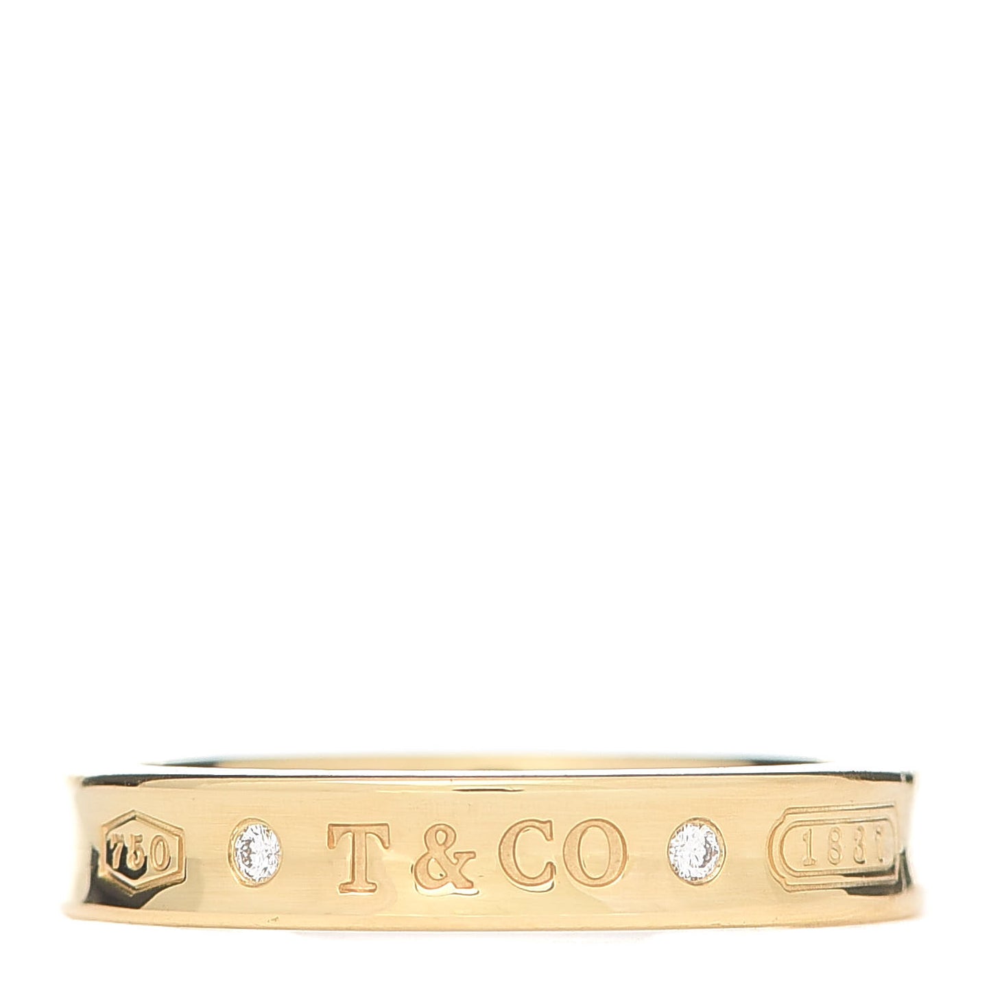 18K Yellow Gold Diamond Narrow 1837 Ring 54 7