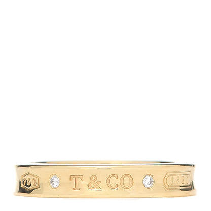 Tiffany 18K Yellow Gold Diamond Narrow 1837 Ring 54 7 1 of 6
