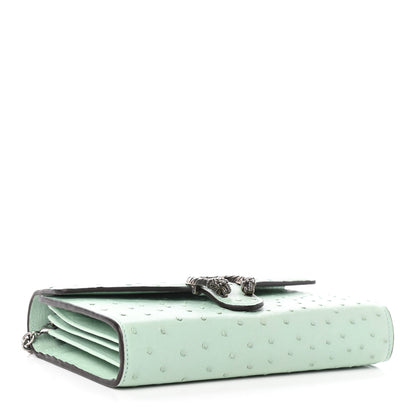 Gucci Ostrich Mini Dionysus Chain Wallet Light Green 4 of 9