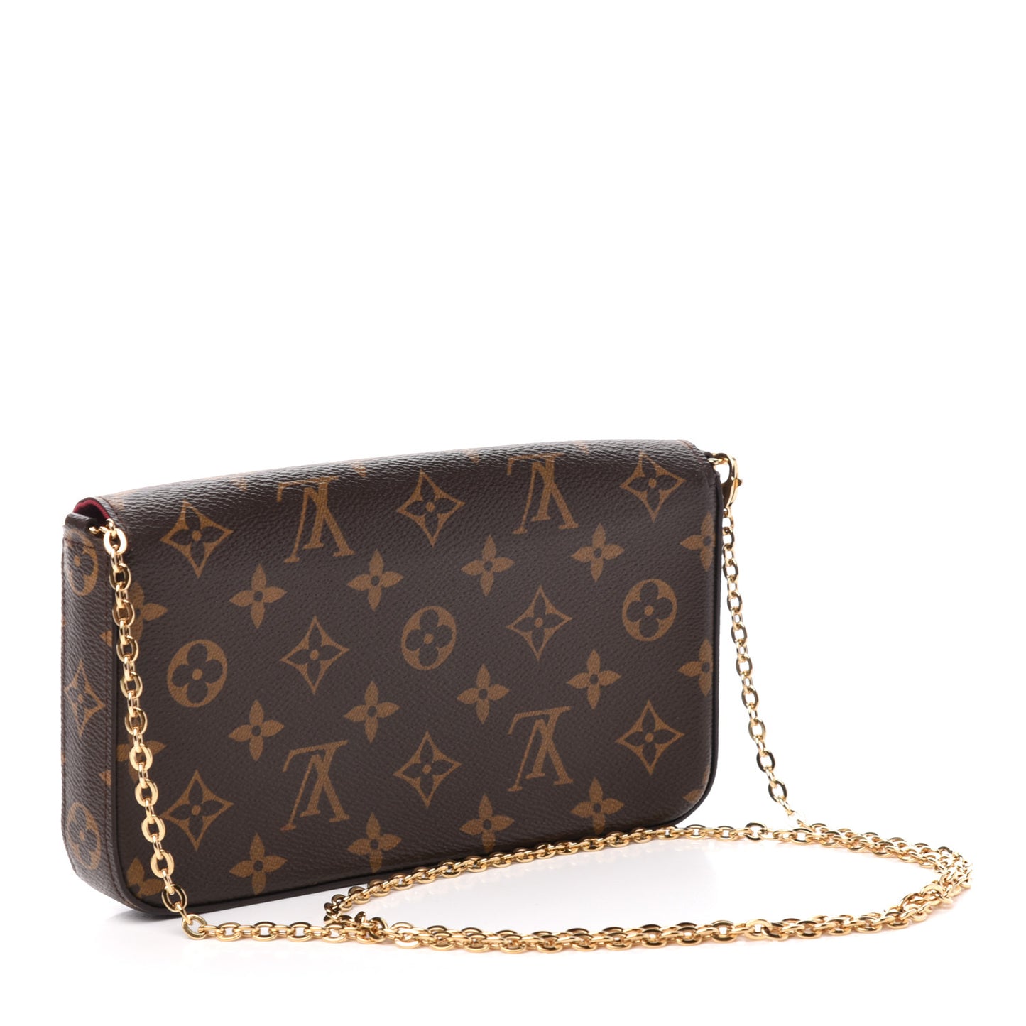 Monogram Pochette Felicie Chain Wallet Fuchsia