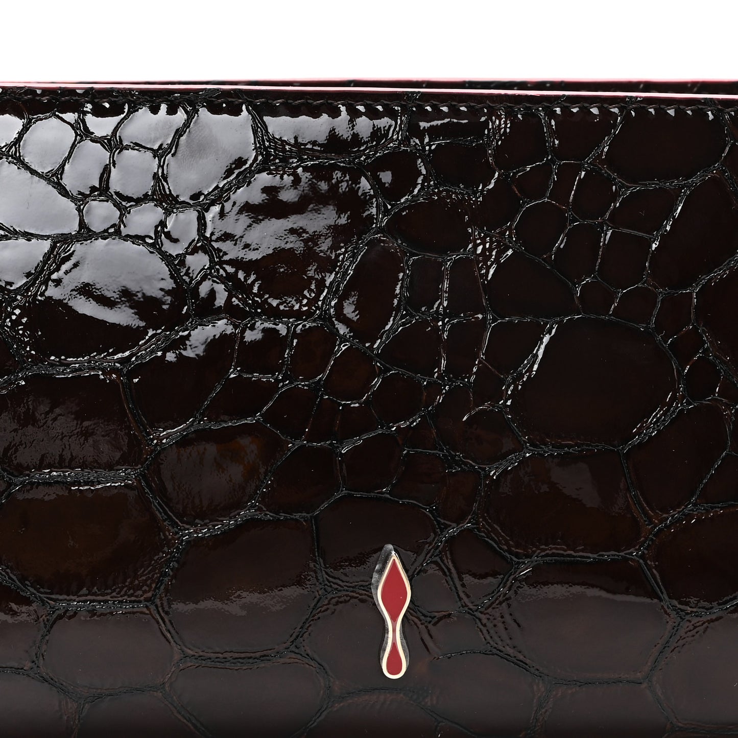 Calfskin Crocodile Embossed Pony Hair Leopard Print Eloise Top Handle Bag Brown
