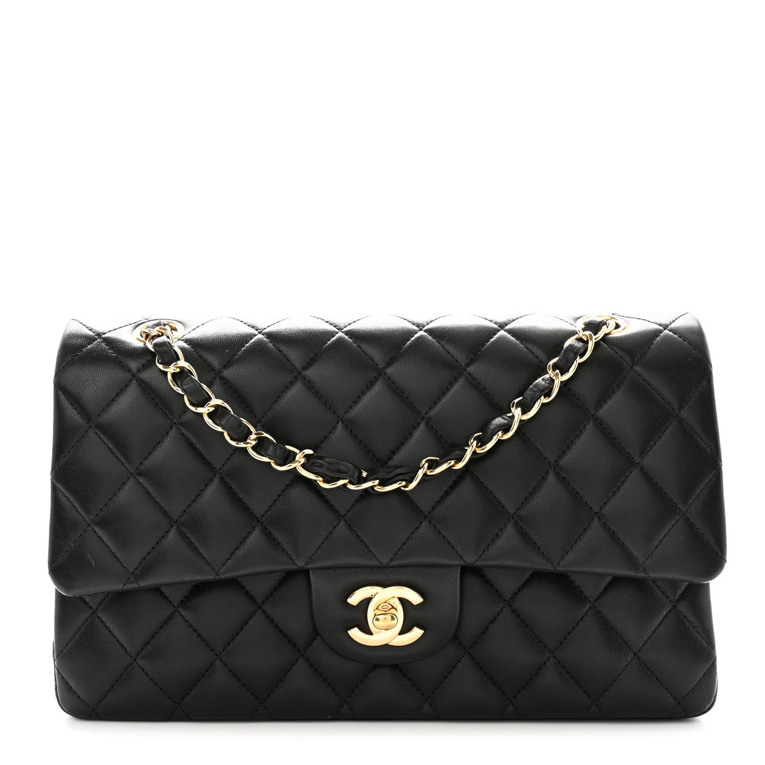 Chanel Lambskin Quilted Medium Double Flap Black 1 of 11