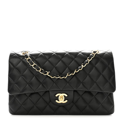 Chanel Lambskin Quilted Medium Double Flap Black 1 of 11