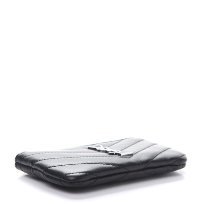 Saint Laurent Calfskin Matelasse Monogram Key Pouch Black 5 of 11