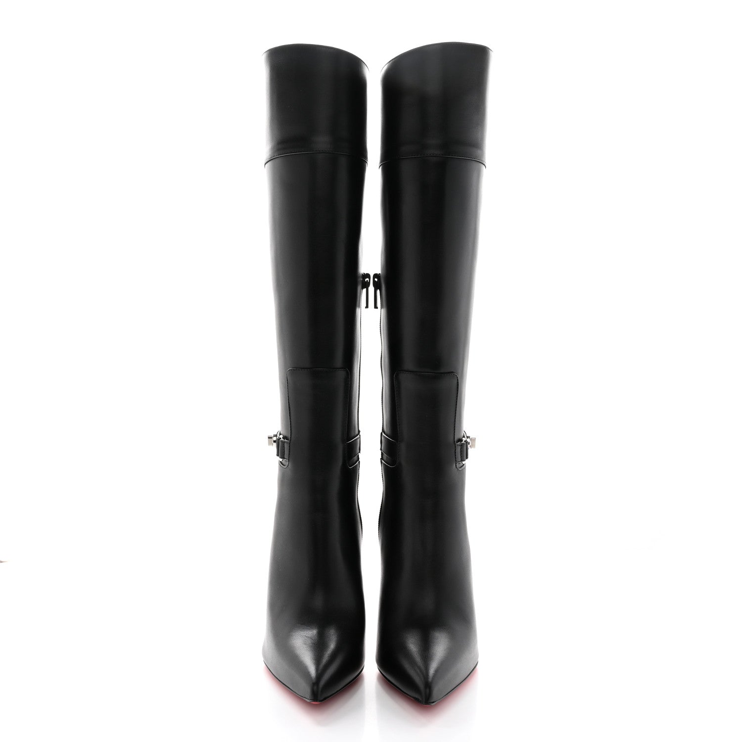 Christian Louboutin Calfskin Lock Kate Botta 100 Knee High Boots 38.5 Black 2 of 8